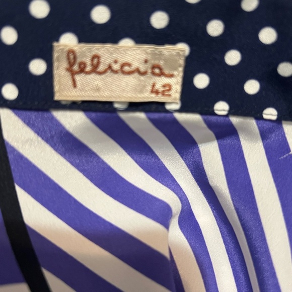 Felicias Pink and Blue Blouse with Artistic Color-Blocking - Picture 3 of 4